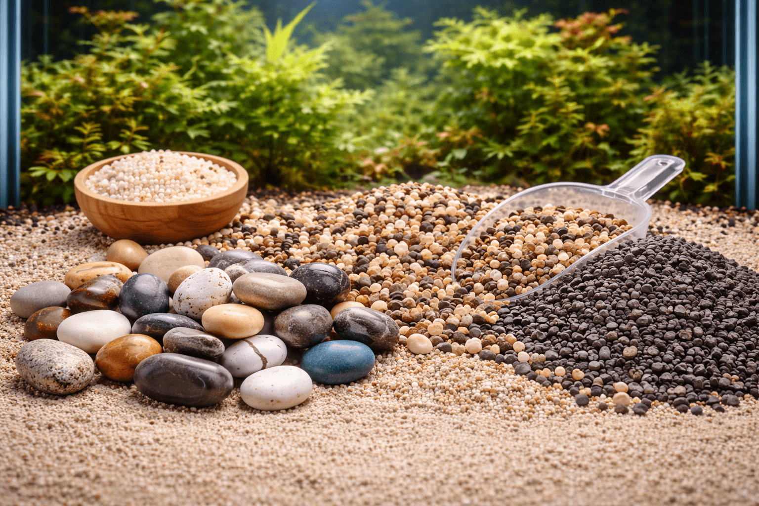 Aquarium stones and gravels for aquascaping fish tank substrate decoration